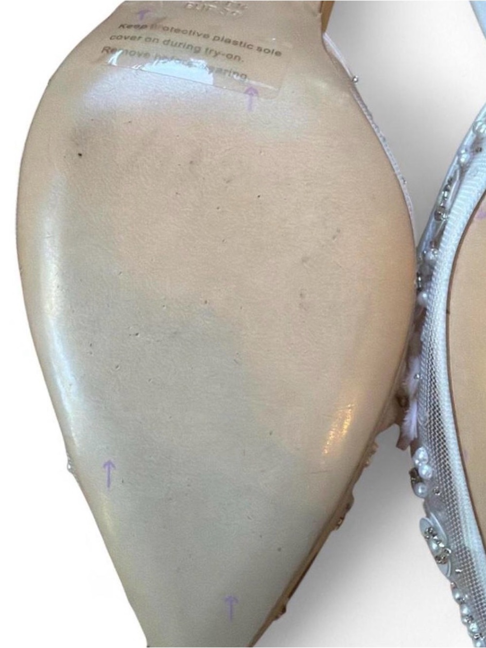 Bella Belle Rosa Floral Pearl beaded wedding heels. Size 8.5 - Picture 6 of 7